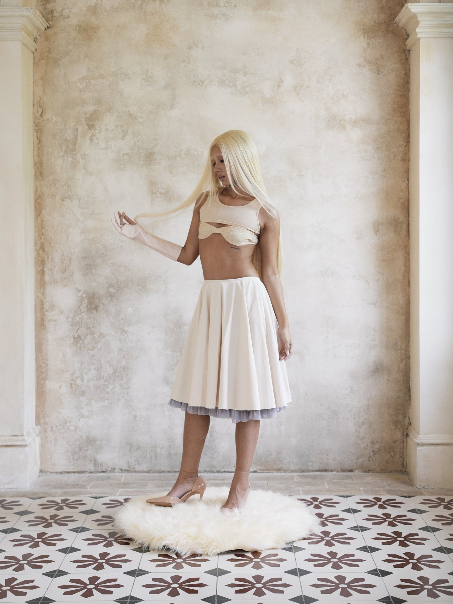 Tulle Pleated Skirt