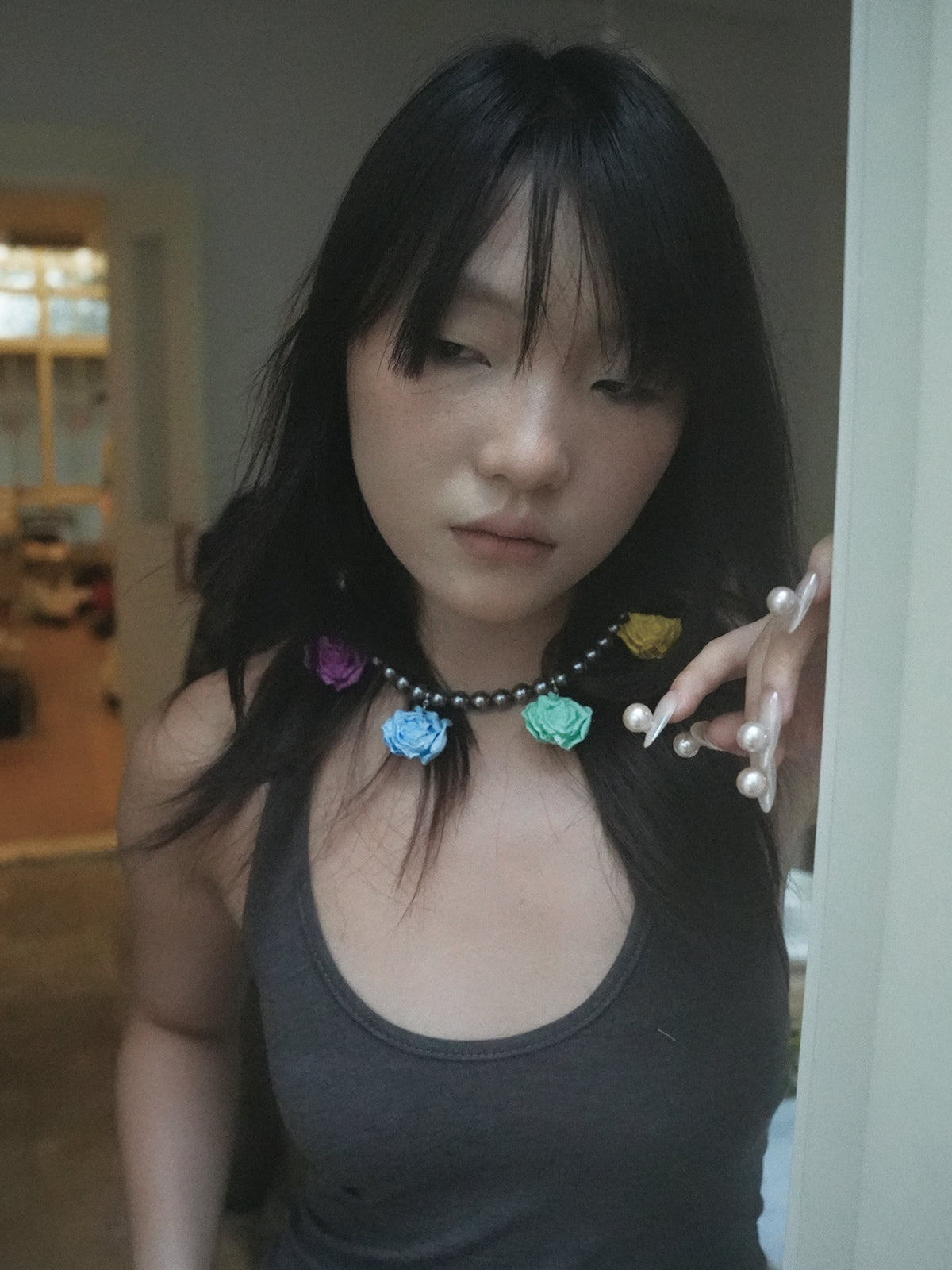 Roses Set Pearl Necklace